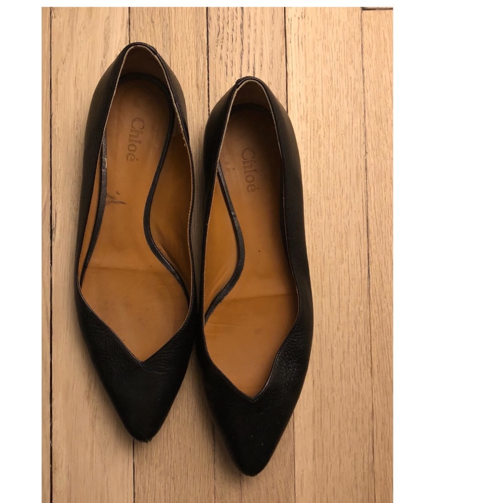 Chloe Leather Pointed Toe Flat